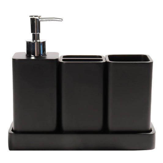 Dluxe Ave. YMXYJM Bathroom Accessories Set 4 Pcs Bathroom Accessory Set Black