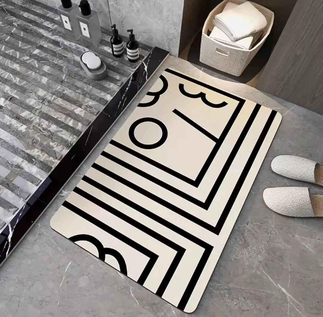 Dluxe Ave. Modern Non-Slip Two-Toned Bathroom Rug (1pc)