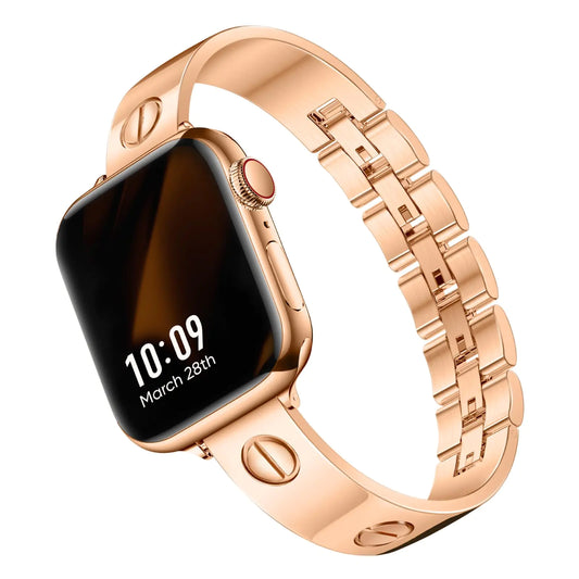 Dluxe Ave. Missair Compatible with Apple Watch Band 38mm 40mm 41mm 42mm 44mm 45mm 46mm 49mm Love Bracelet Women Dressy Jewelry Stainless Steel Metal Strap Wristband for iWatch Series 10 9 8 7 6 5 4 3 SE Ultra