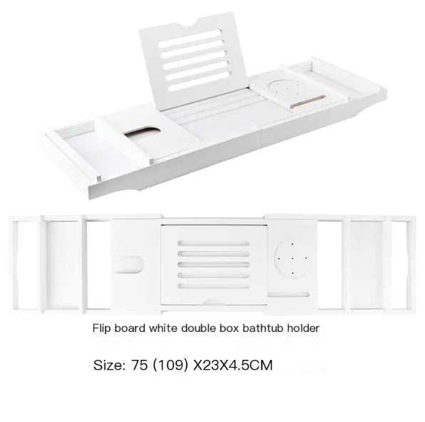 Dluxe Ave. Expandable Non-Slip Bamboo Bathtub Storage Rack