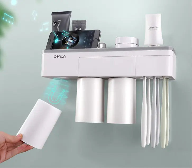 Dluxe Ave. Magnetic Toothbrush Holder Set with Mouthwash Cups