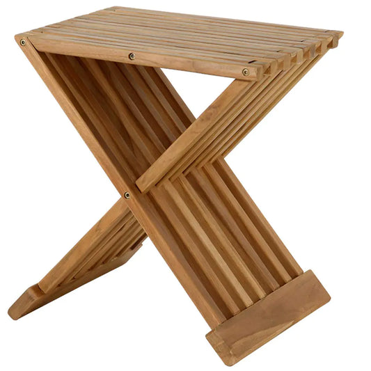 Dluxe Ave. Teak Wood Shower Stool 17"/ Folding Bench