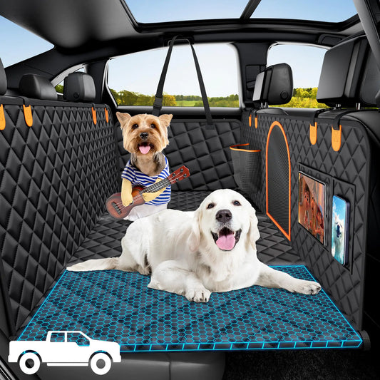 Dluxe Ave. Truck Dog Seat Cover for Back SeatXL Hard Bottom Back Seat Extender Larger Space Dog Car Hammock for TrucksHolds 400lbsUpgraded Waterproof Anti-Scratch Material Pet Seat Covers for Crew Cab