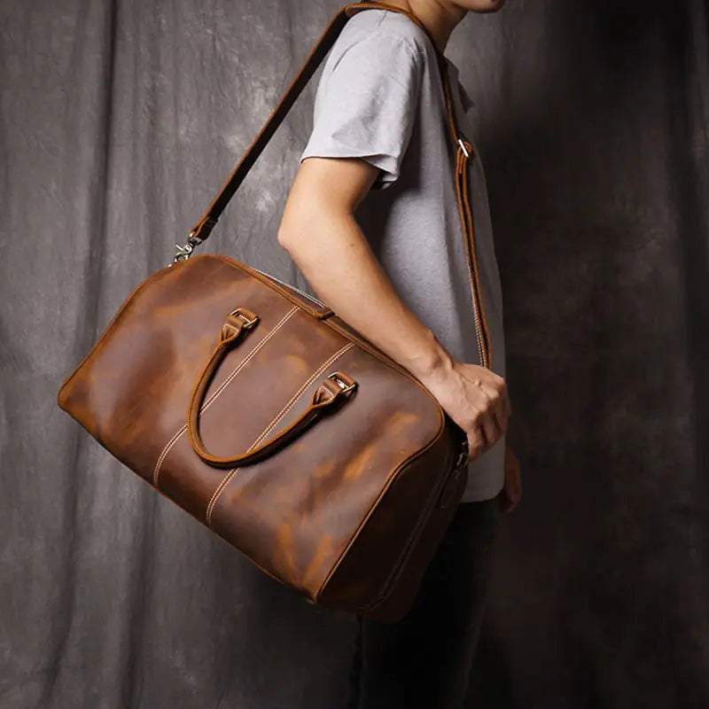 Dluxe Ave. Genuine Leather Travel Tote & Crossbody Bag