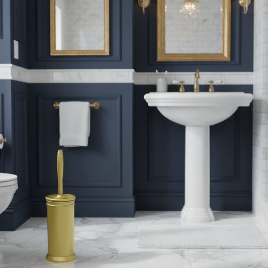 Dluxe Ave. Toilet Brush Set with Extra Long Handle/ Gold