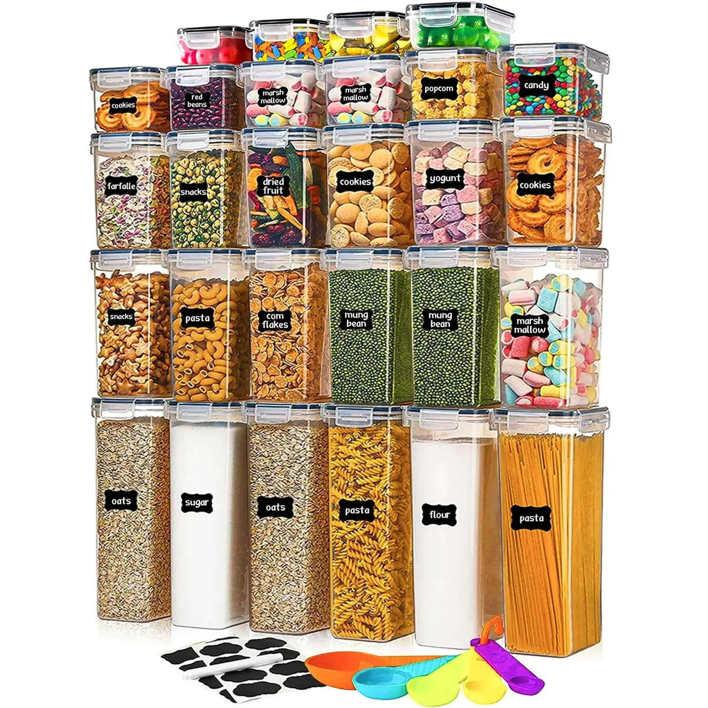 Dluxe Ave.28 Pack Airtight Food Storage Containers with Lids/ BPA Free/ Clear