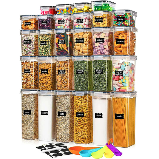 Dluxe Ave.28 Pack Airtight Food Storage Containers with Lids/ BPA Free/ Clear