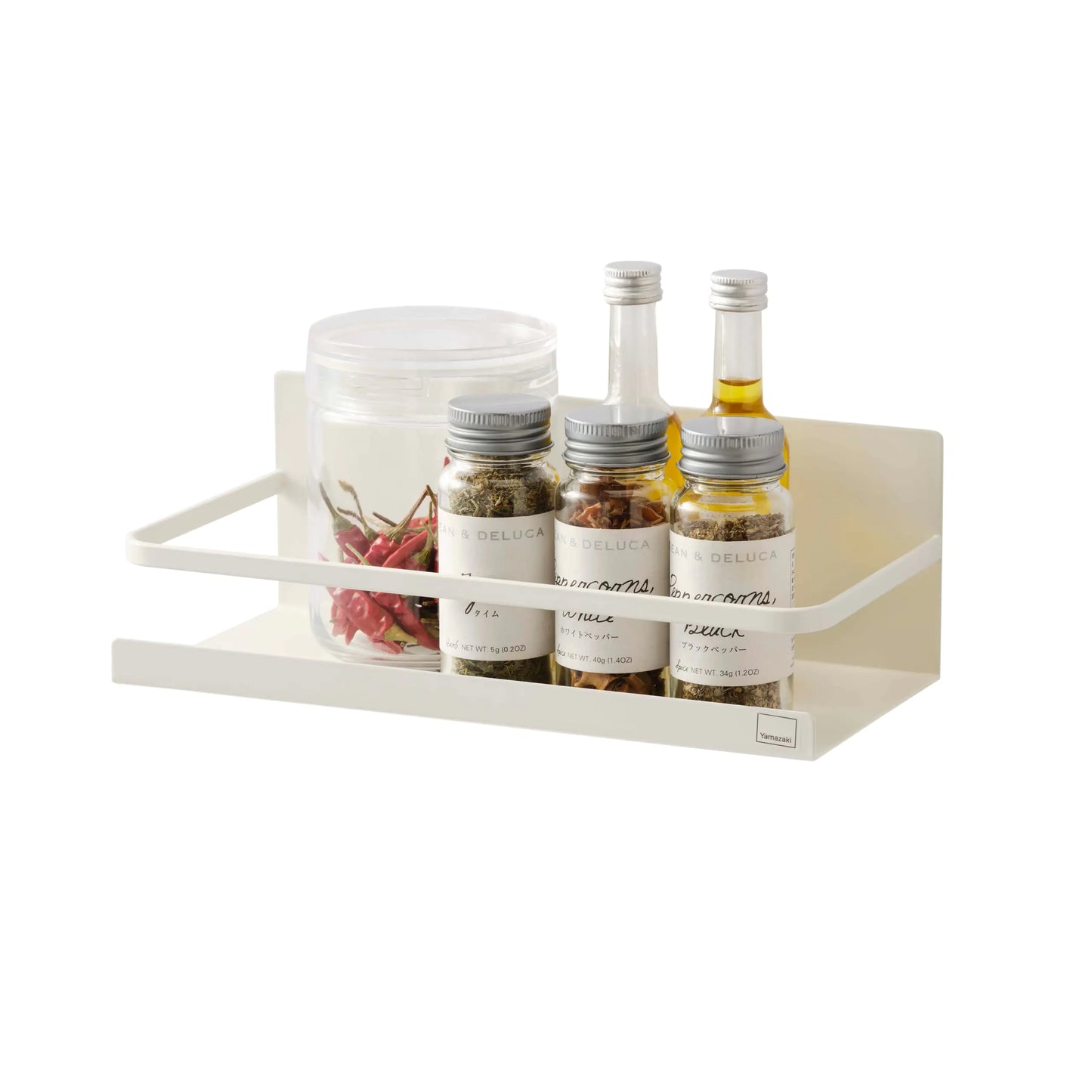 Dluxe Ave. Magnetic Spice Storage Rack Organizer For Fridge - Steel White