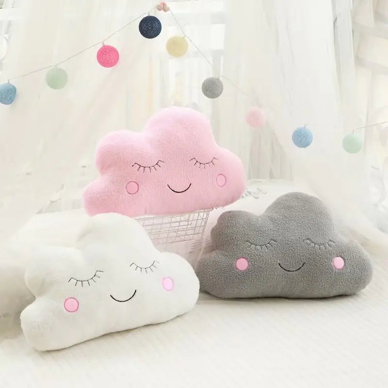 Dluxe Ave. Plush Moon Star Cloud Raindrop Baby Pillow Decor