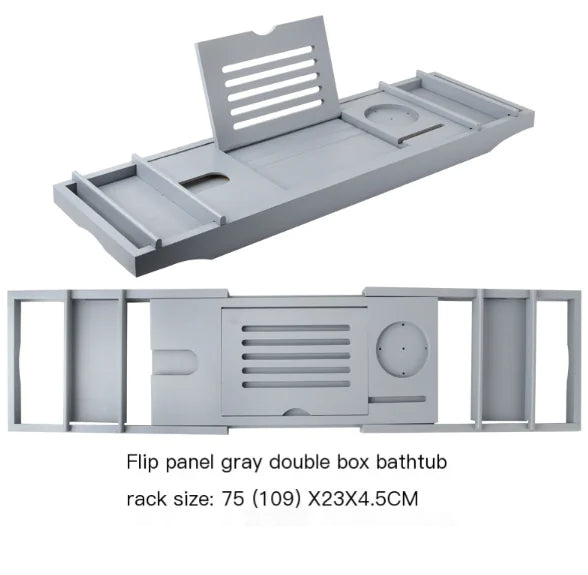 Dluxe Ave. Expandable Non-Slip Bamboo Bathtub Storage Rack