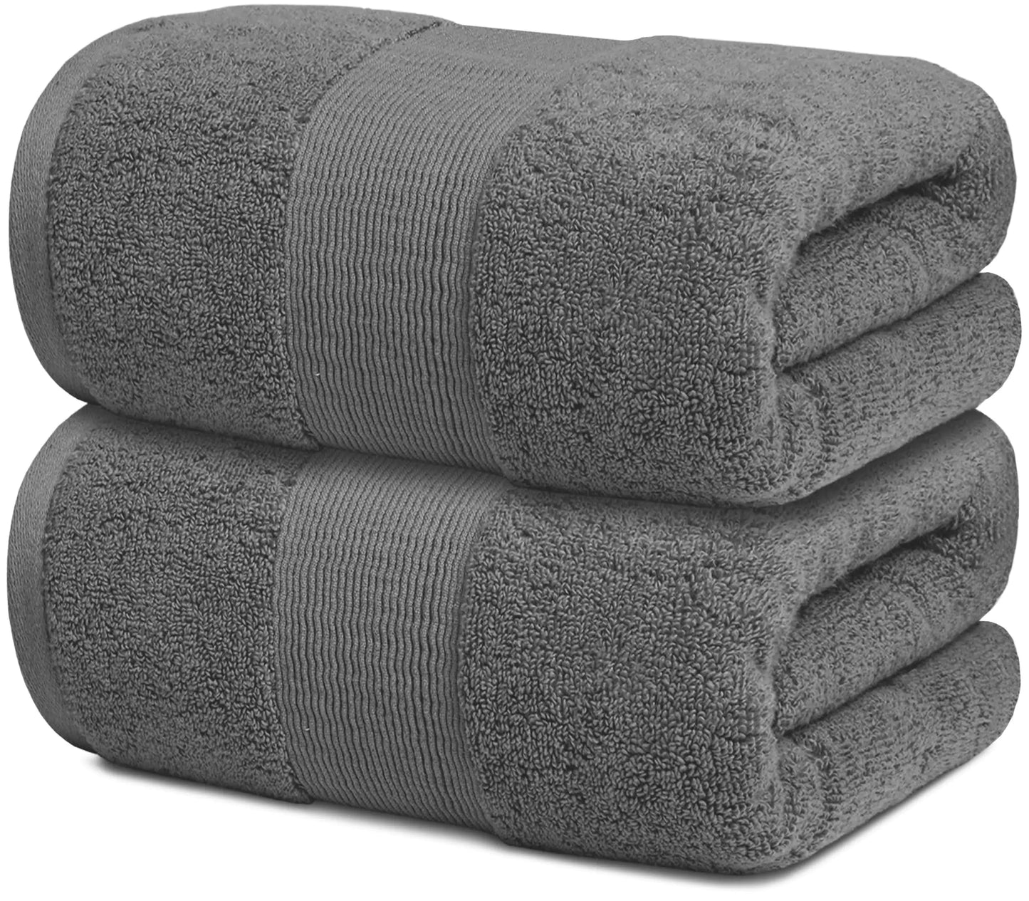 Dluxe Ave. Resort Collection Soft Bath Towels 35x70 in Oversize 2 Pack Smoke Grey