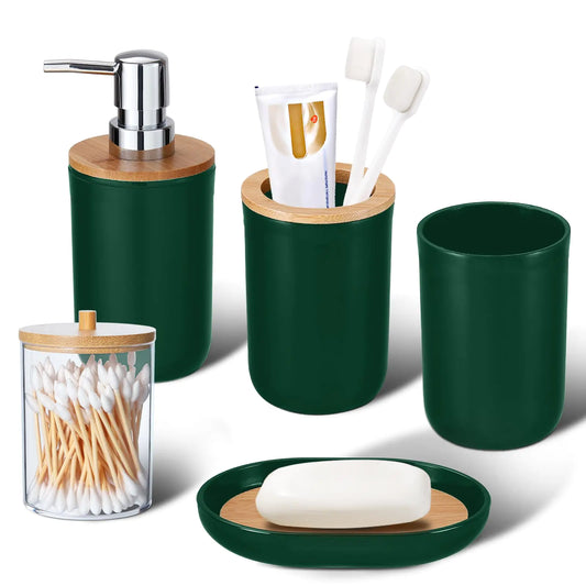 Dluxe Ave. iMucci Bathroom Accessories Set 5Piece Hunter Green