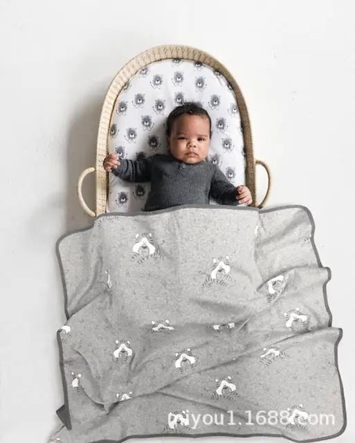 Dluxe Ave. Giraffe, Rabbit, Tiger Square Animal Blanket for Babies
