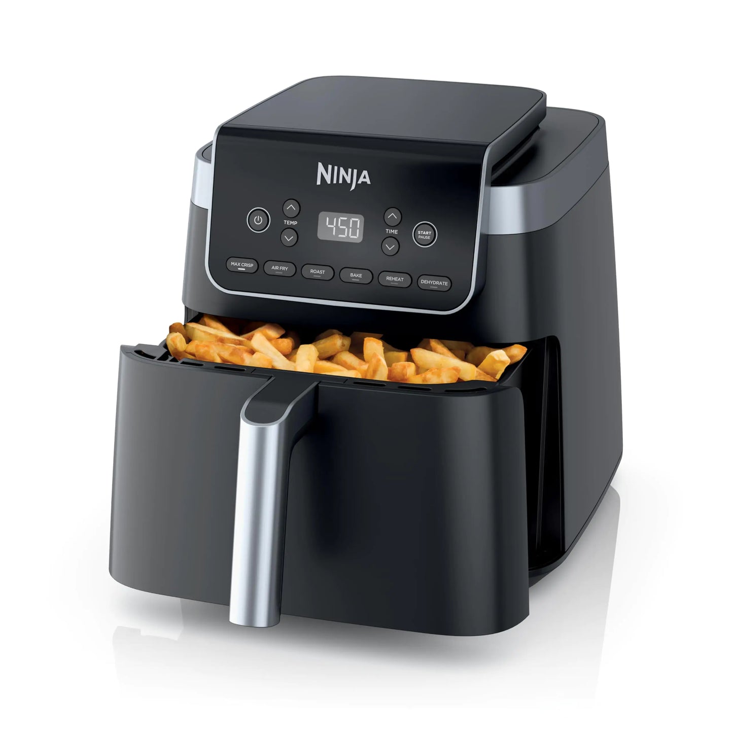 Dluxe Ave. Ninja Air Fryer Pro XL 6-in-1 with 6.5 QT Capacity Max Crisp Air Fry Air Roast Bake Reheat Dehydrate Max Crisp Technology with 450F Nonstick Basket & Crisper Plate Grey AF181