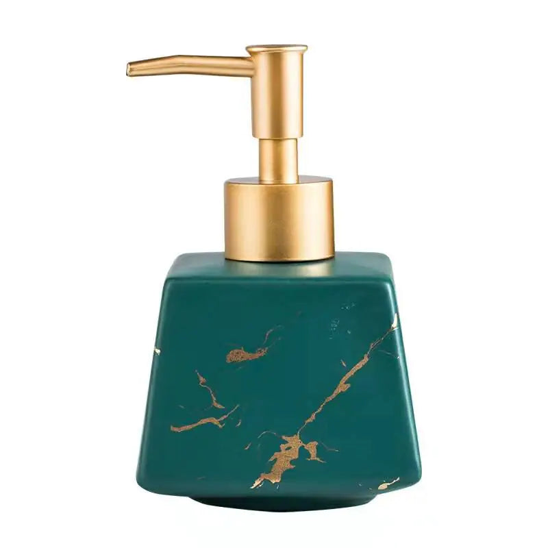 Dluxe Ave. Ceramic Marble Bathroom Pump Bottles for Liquids