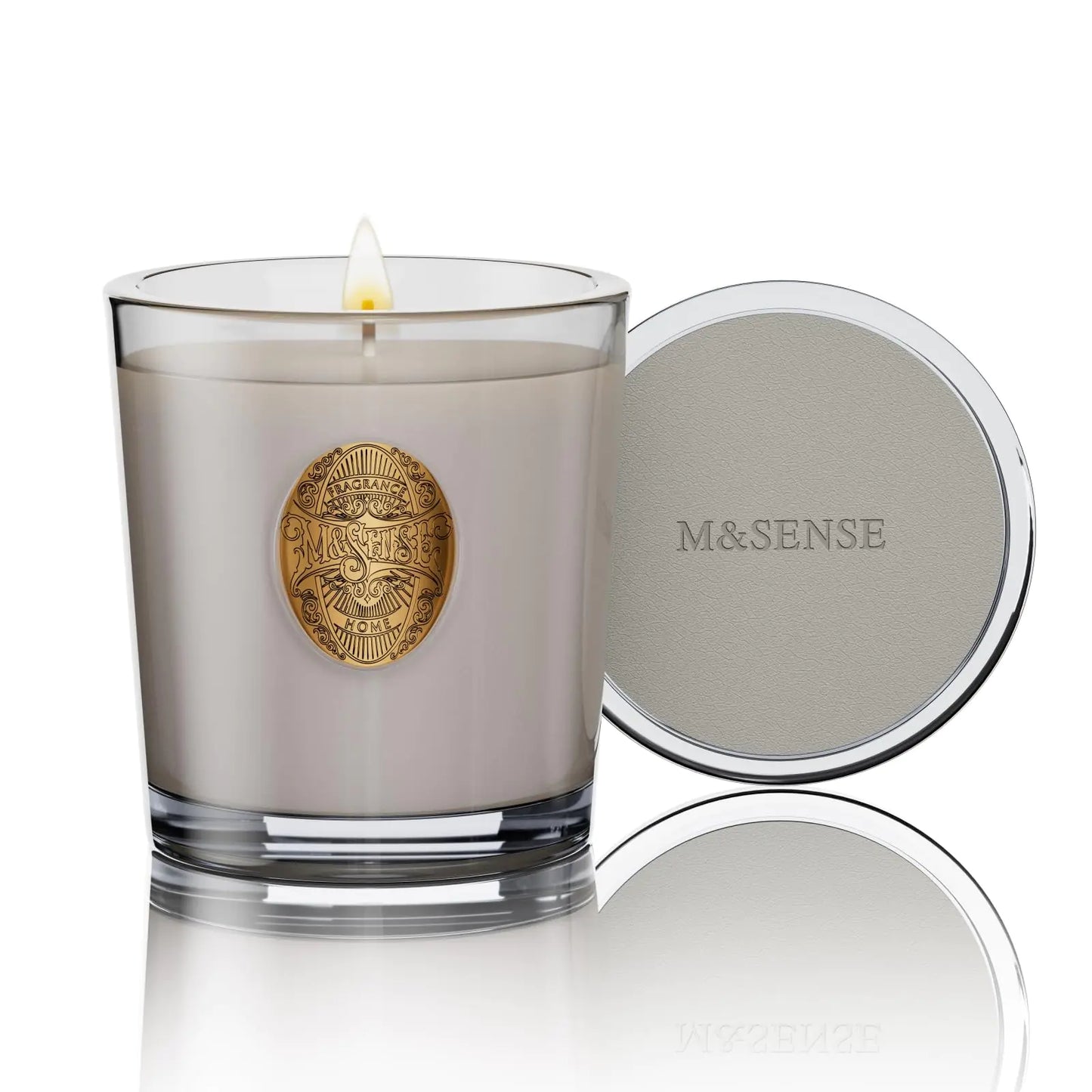 Dluxe Ave. Natural Soy Wax Coconut Scented Aromatherapy Candle, 9.2 oz / 50 Hours Burn Time (Grey)