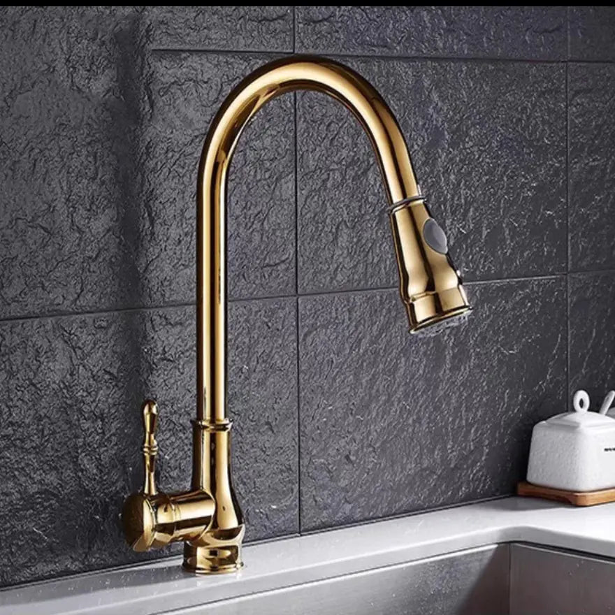 Dluxe Ave. Copper Pull-Down Antique Kitchen Sink Faucet