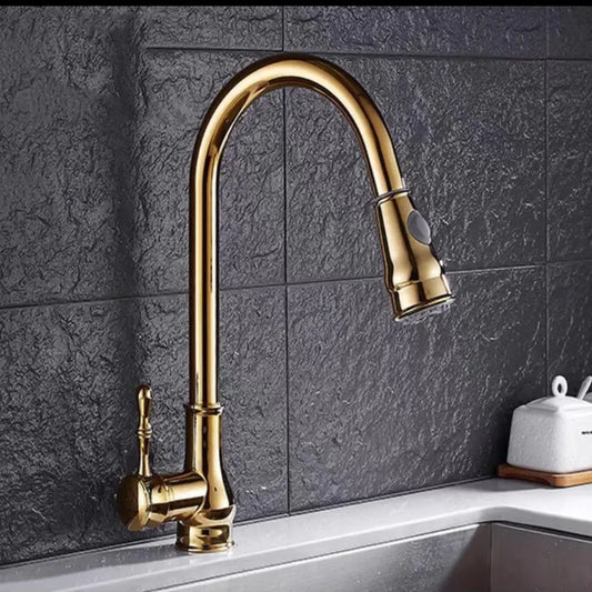 Dluxe Ave. Copper Pull-Down Antique Kitchen Sink Faucet