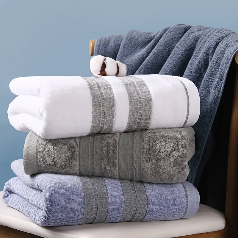 Dluxe Ave. Thickened Soft Striped Bath Towel - Large & Absorbent
