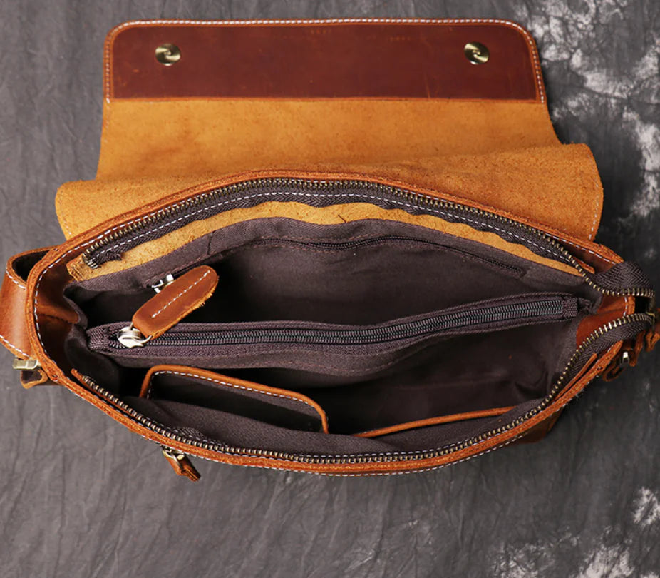 Dluxe Ave. Vintage Handmade Leather Crossbody Bag