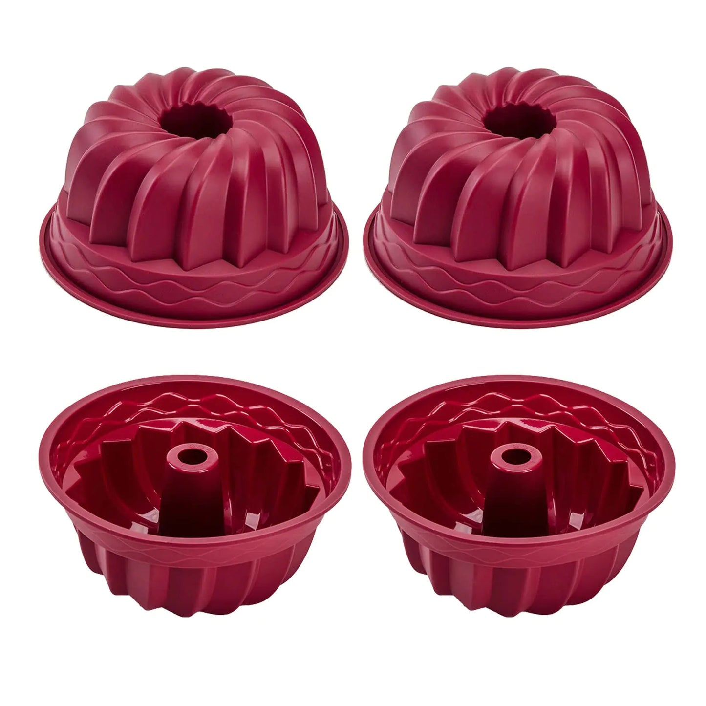 Dluxe Ave. 4 Inch Silicone Mini Bundt Cake Pan Set
