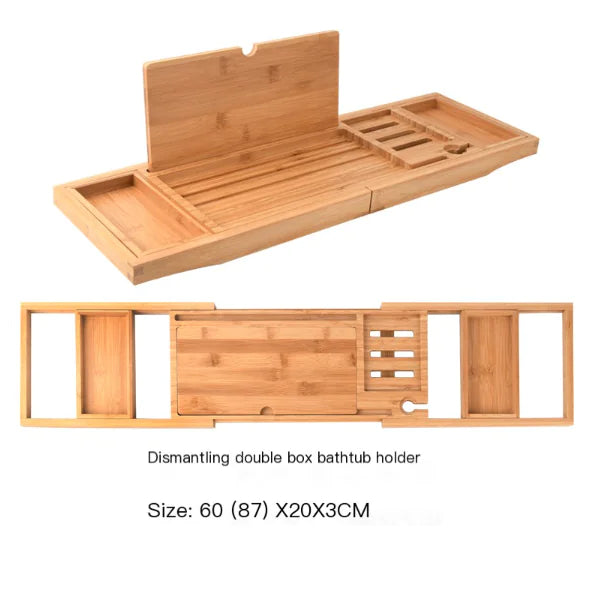 Dluxe Ave. Expandable Non-Slip Bamboo Bathtub Storage Rack