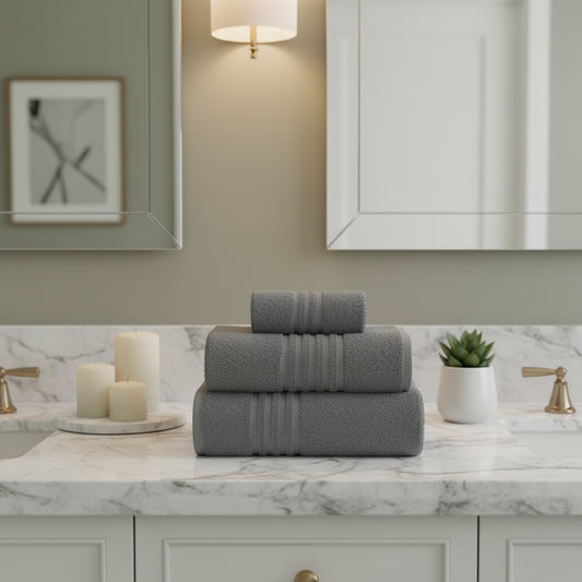 Dluxe Ave.  Grey Bath Towels Set of 4/ Cotton 27x54 Inch Body Towel