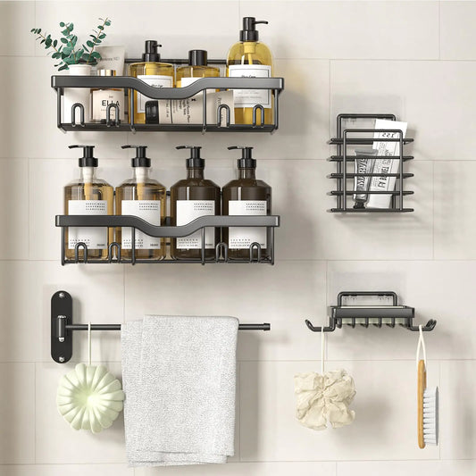 Dluxe Ave. Shower Caddy Adhesive/ 5 Pack Rustproof Stainless Steel