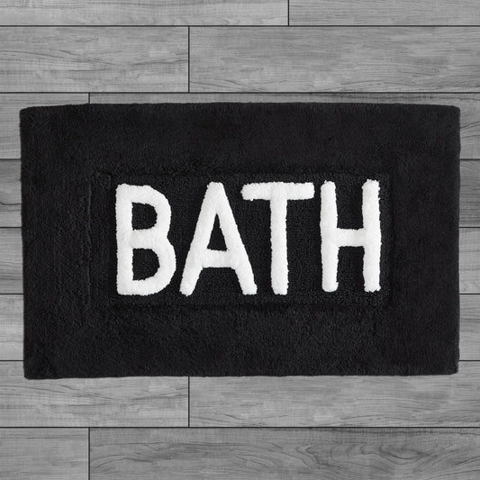Dluxe Ave. Soft Cotton Bath Mat, Bathroom Decor Measures 21"x34"  (Black)