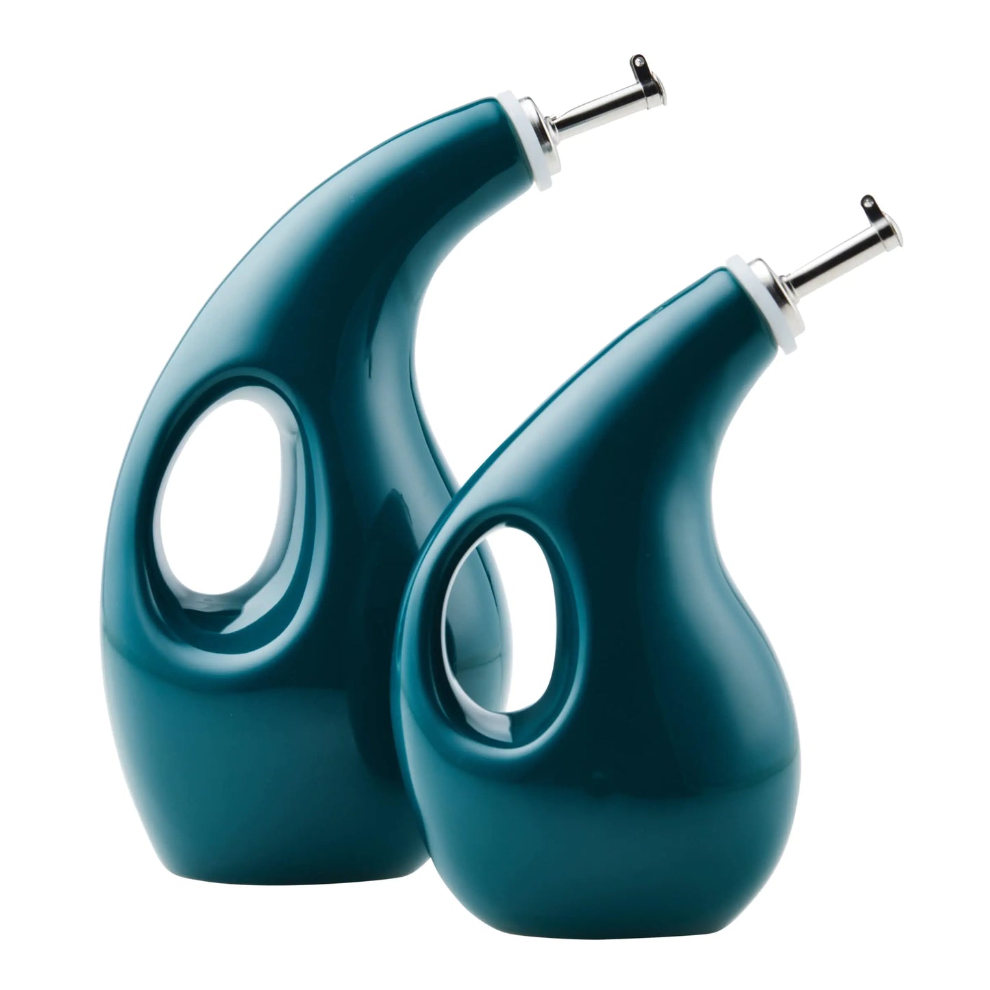 Dluxe Ave. Ceramic Oil and Vinegar Dispensing Bottle Set/ 2 Piece (Teal)