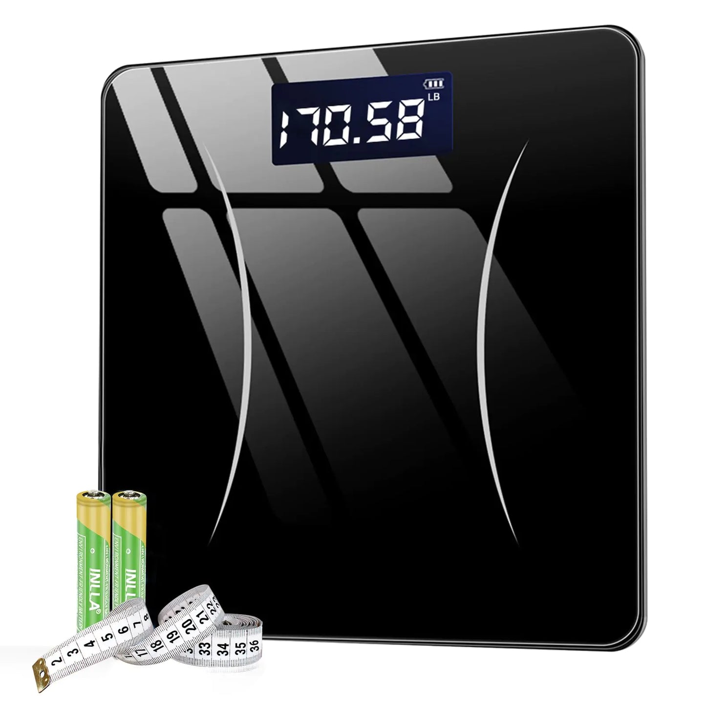 Dluxe Ave. Tocnoda Scale for Body Weight Weight Scale Digital Bathroom Scale Body Scale Body Weight Scale High Accurate with Lighted Led Display Automatic Power On/Off Supports Up to 400 Lb(Black)