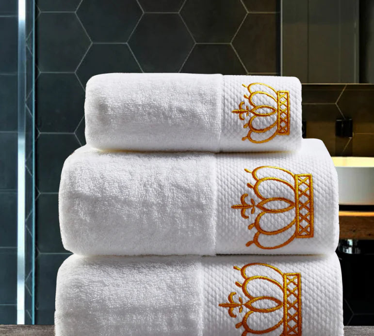 Dluxe Ave. Hotel Quality Cotton Towels with Satin Embroidery