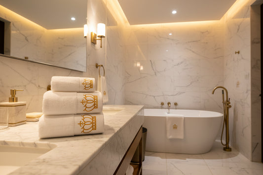 Dluxe Ave. Hotel Quality Cotton Towels with Satin Embroidery
