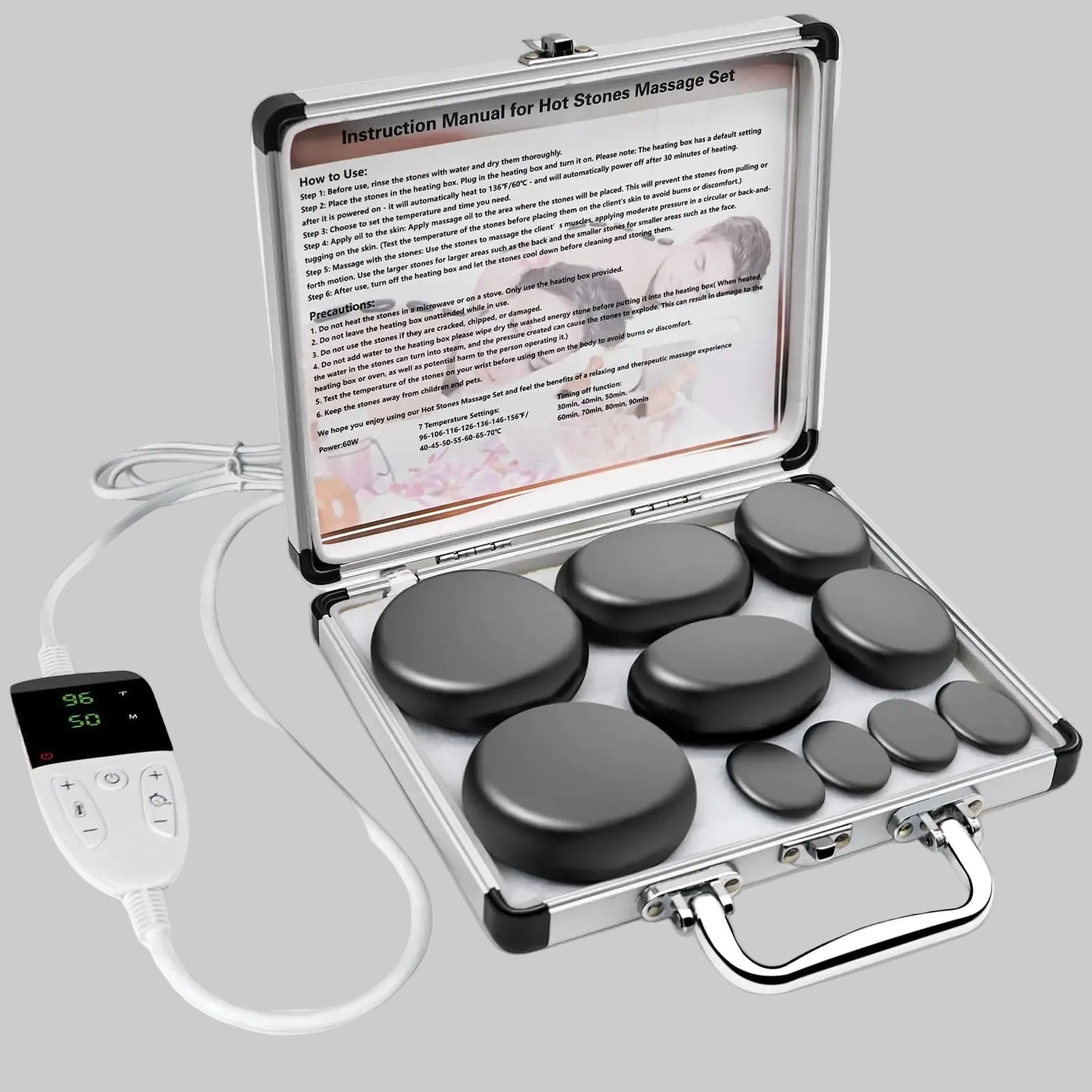 Dluxe Ave. Hot Stones Massage Set with Temperature Adjustment/ 10 Pcs