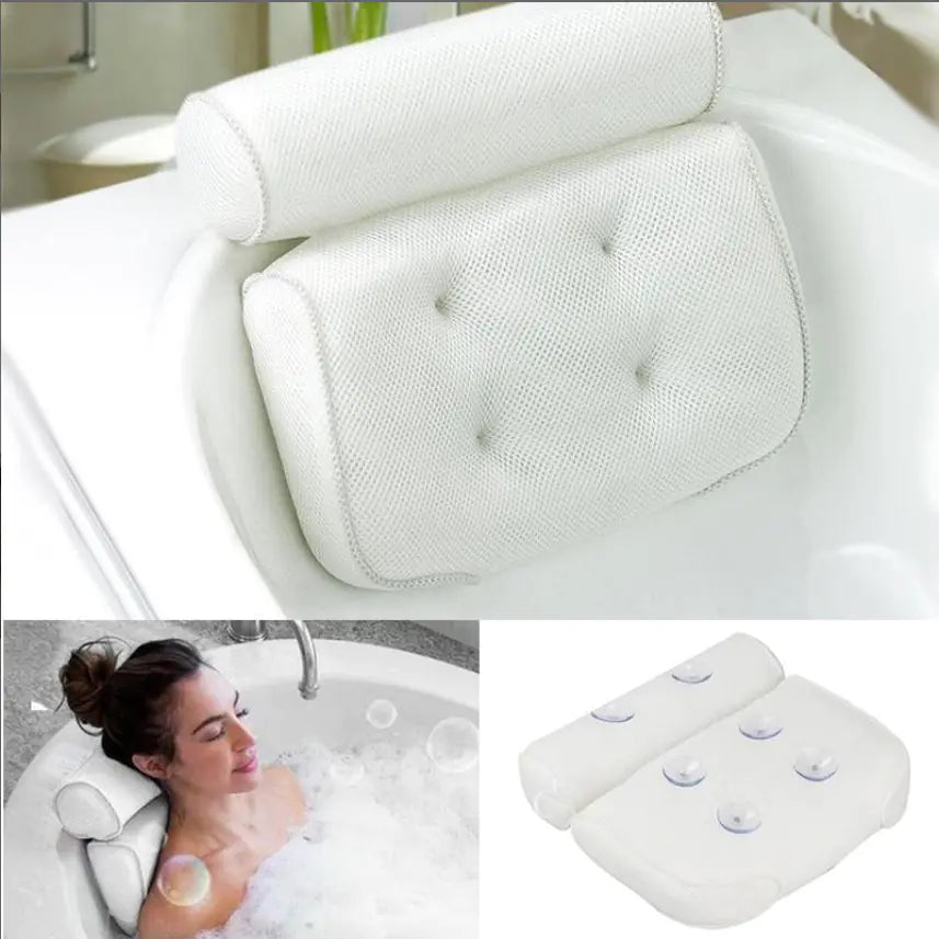 Dluxe Ave. 3D Mesh Spa Bath Pillow with 6 Suction Cups for Support