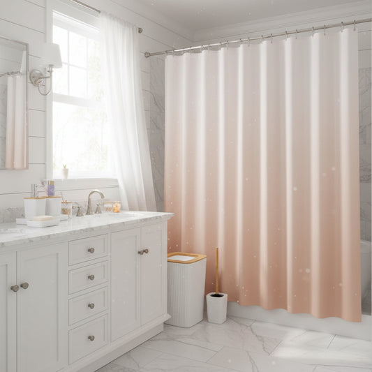 Dluxe Ave. White Bathroom Set with Shower Curtain