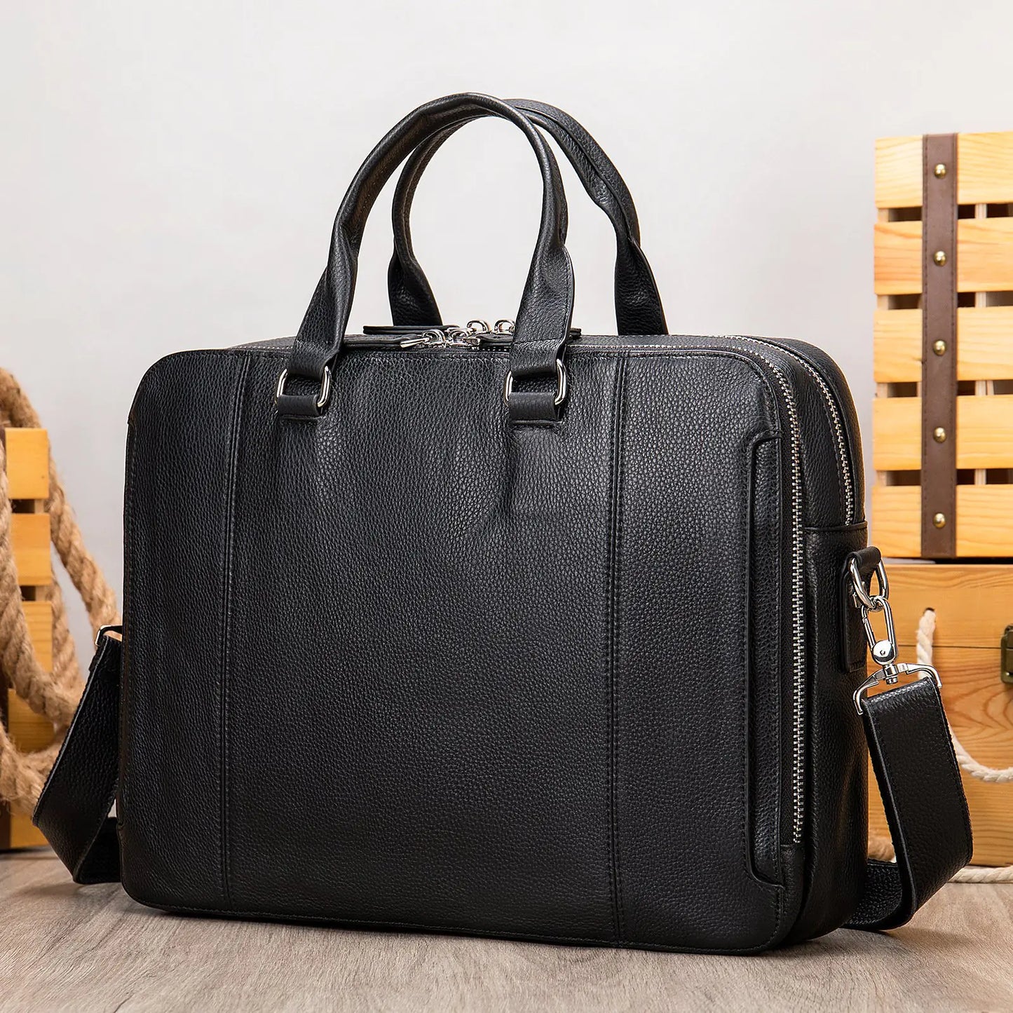 Dluxe Ave. Genuine Leather Business Briefcase