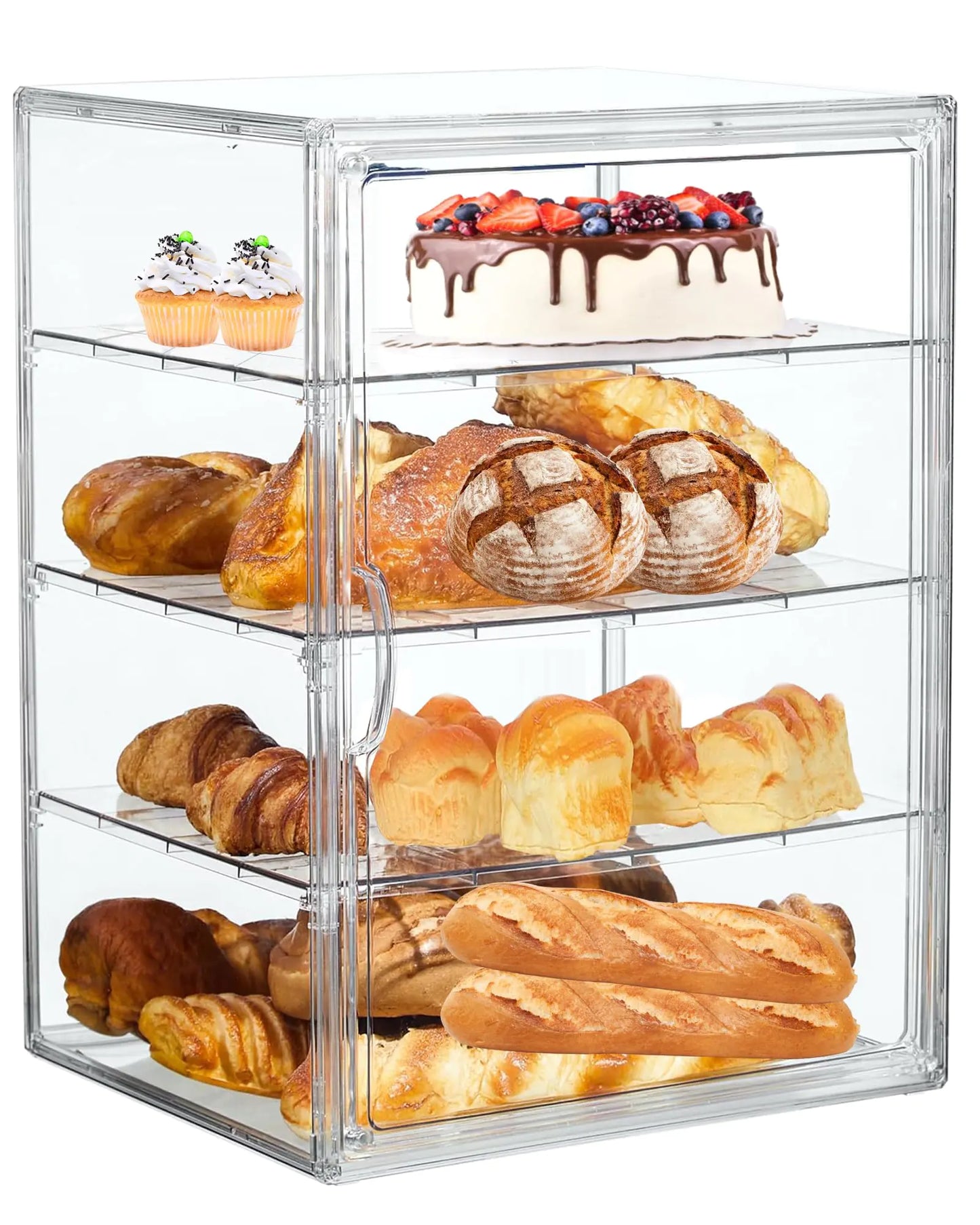 Dluxe Ave. Bread BoxLarge Bread Box for Kitchen Countertop - 4 Layers Adjustable Bread Storage Container