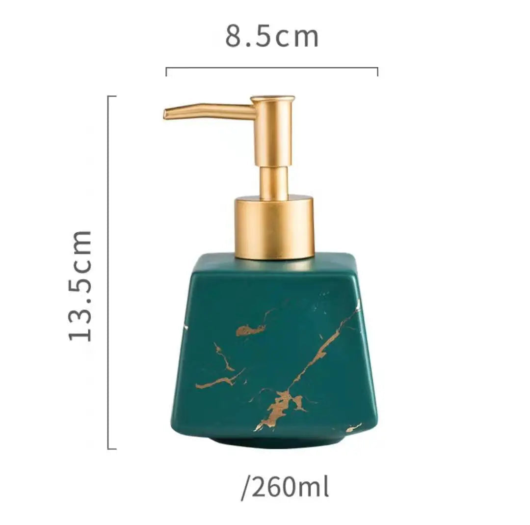 Dluxe Ave. Ceramic Marble Bathroom Pump Bottles for Liquids