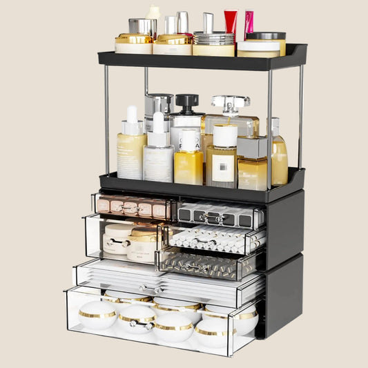 Dluxe Ave. Makeup Organizer With Drawers, Stackable Design, 19.1"