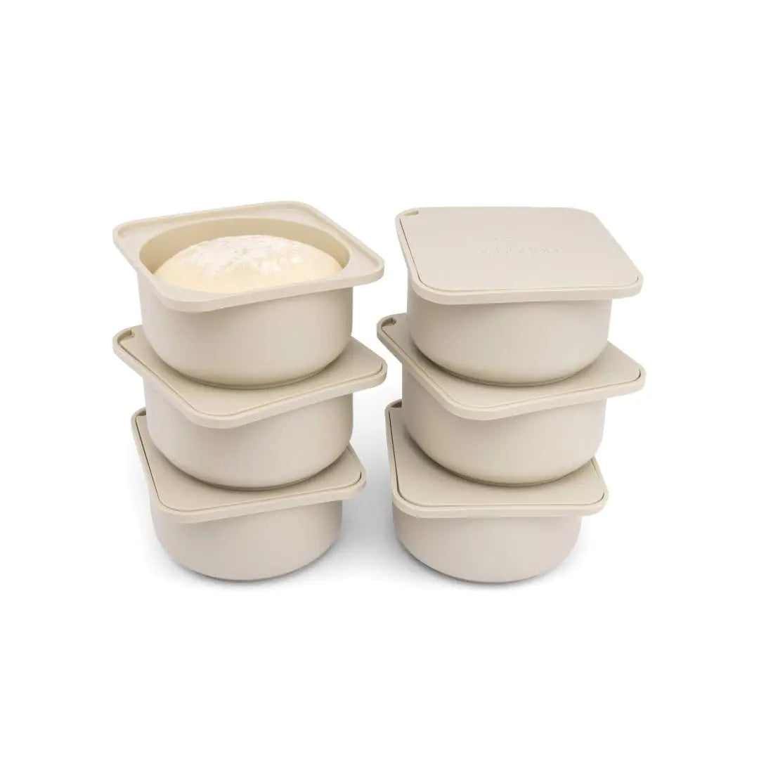Dluxe Ave. BIG Pizza Dough Proofing Containers with Lids | Set of 6  Big Size (make 12-16" Pizzas)