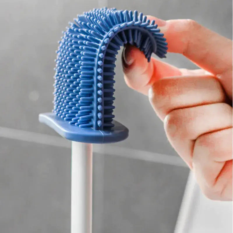 Dluxe Ave. Wall-mounted Toilet Brush and Holder with Silicone Head