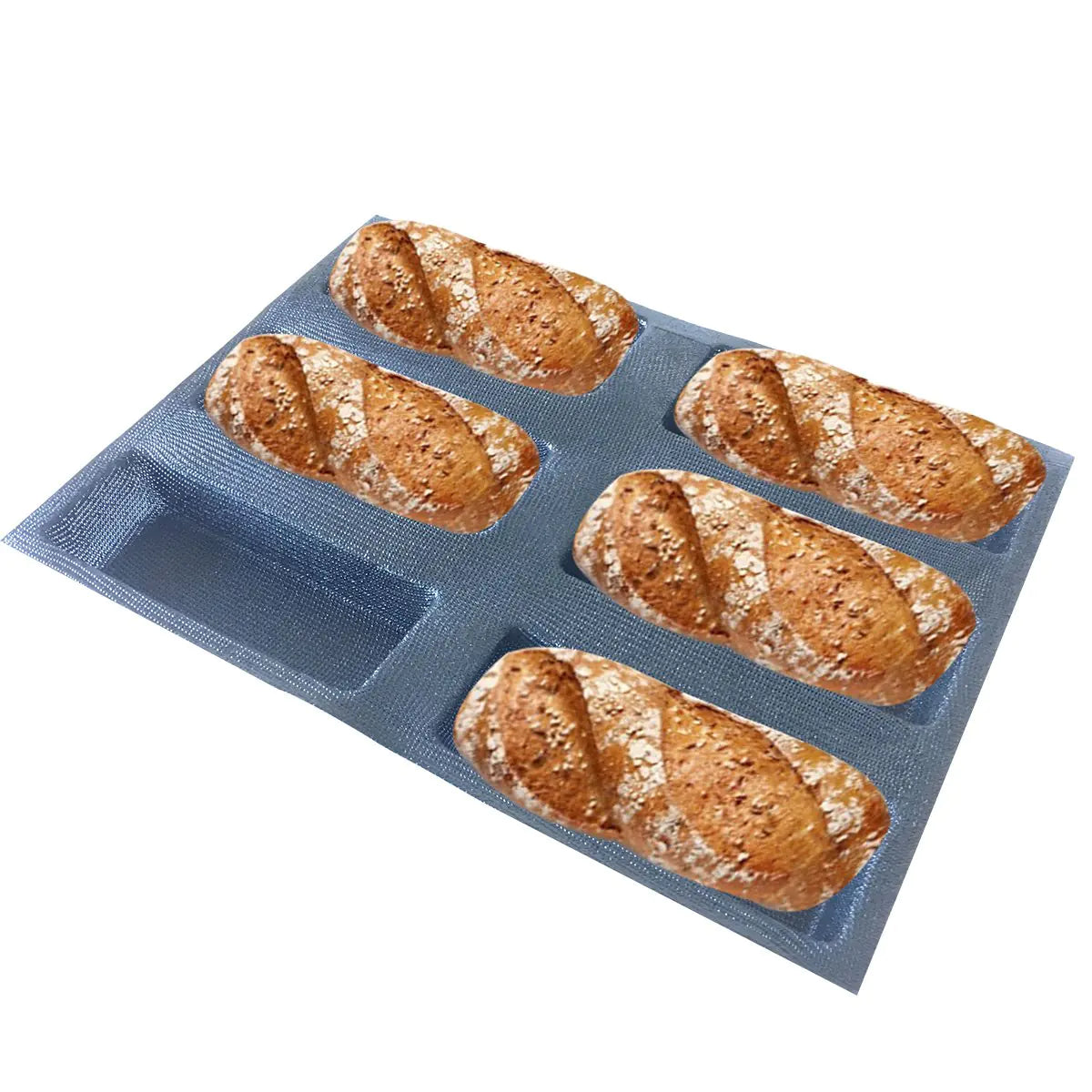 Dluxe Ave. Silicone Bread/ Non Stick Bakery Trays/ 6 Caves Rectangle Moulds