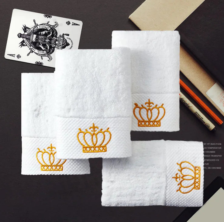 Dluxe Ave. Hotel Quality Cotton Towels with Satin Embroidery