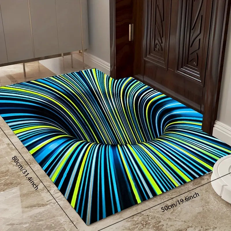 Dluxe Ave.3D Swirl Illusion Non-Slip Area Rug for Home