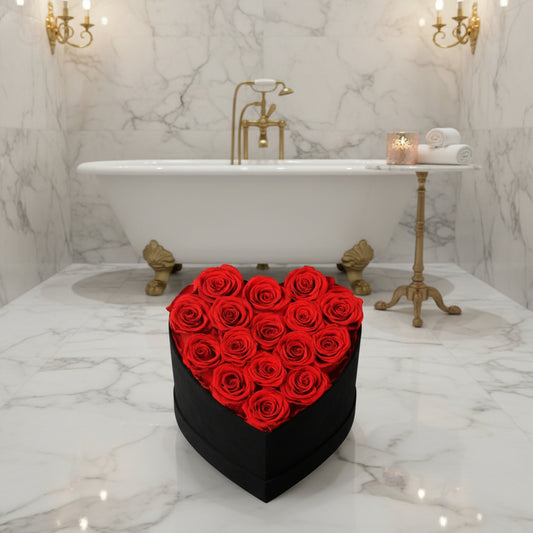 Dluxe Ave. Luxury Forever Real Roses in Suede Box/ 16Pcs (Red)
