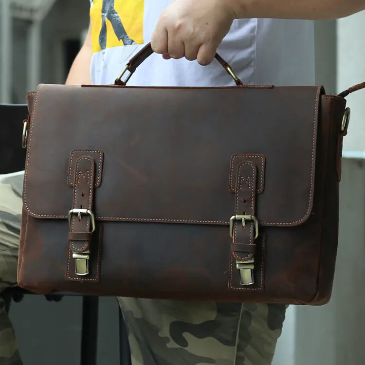 Dluxe Ave. Leather Crossbody Business Travel Bag