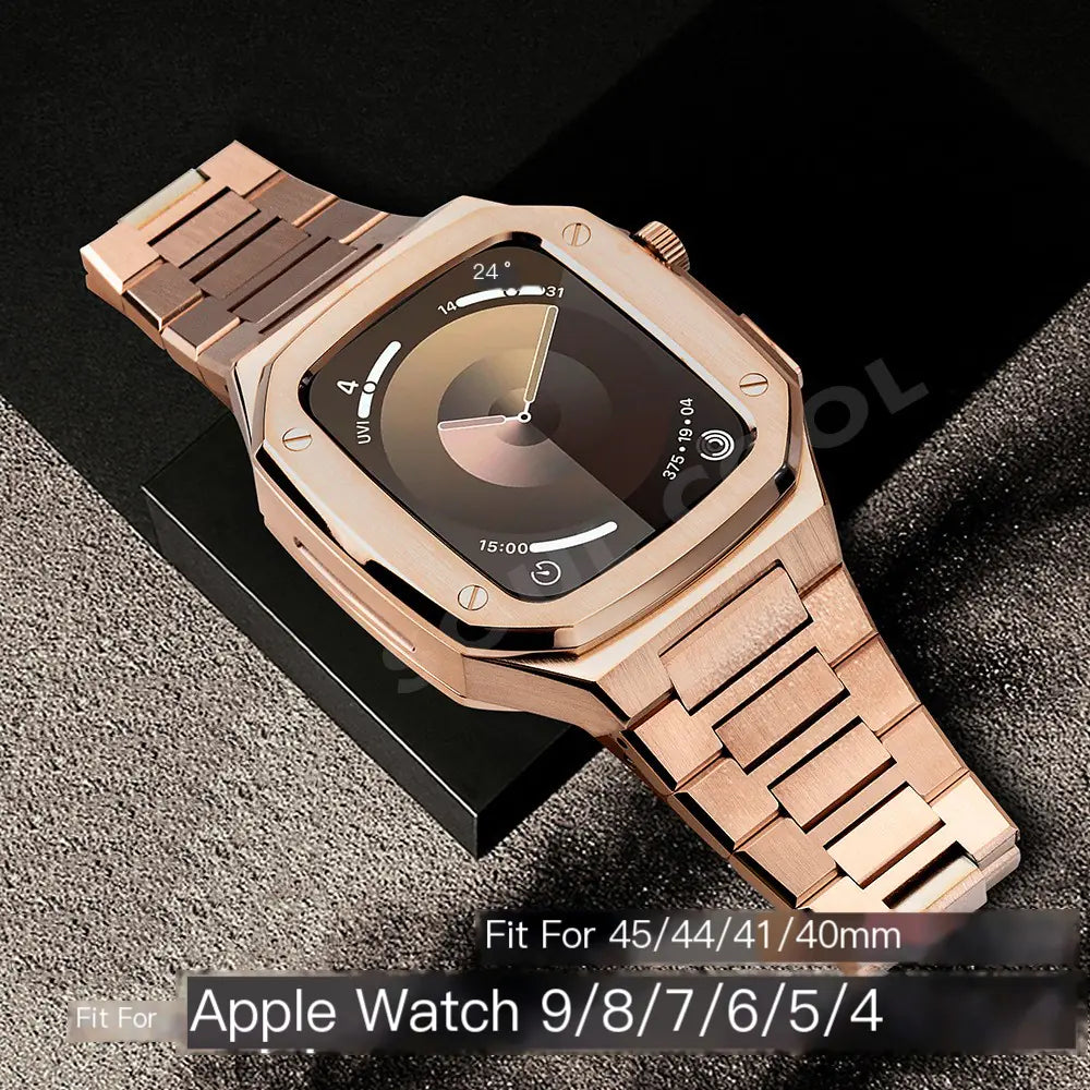 Dluxe Ave. Rose Gold Stainless Steel Case for Apple iWatch 44mm/45mm