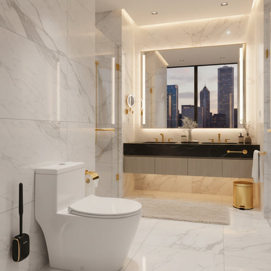 Dluxe Ave. Elegant Wall-Mounted Toilet Brush Set with Base