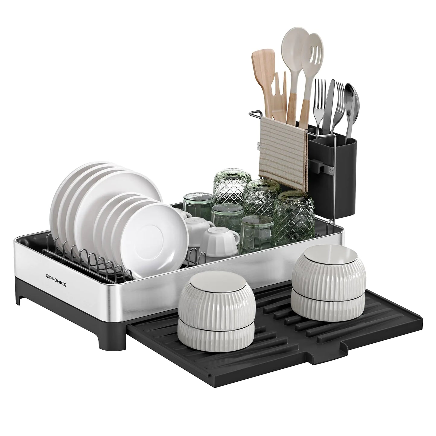 Dluxe Ave. Small Dish Drying Rack/ Expandable for Kitchen Counter/ Stainless Steel